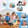 Wooden Cash Register for Kids with Shopping Cart Rechargeable Kid Cash Register with Scanner Gift for Kids Age 3 4 5 6 7 8 9 Year Old Pretend Play for Toddlers Toys for 3-12 Year Old Boys view 2