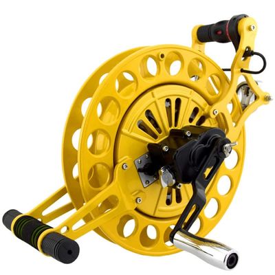 4-Speed Gear Wheel, Disc Brake Anti-Reverse Wheel, Help Fly Large Kite Power Strap Wheel, Suitable for Medium and Large Kite Flying Accessories(Yellow)