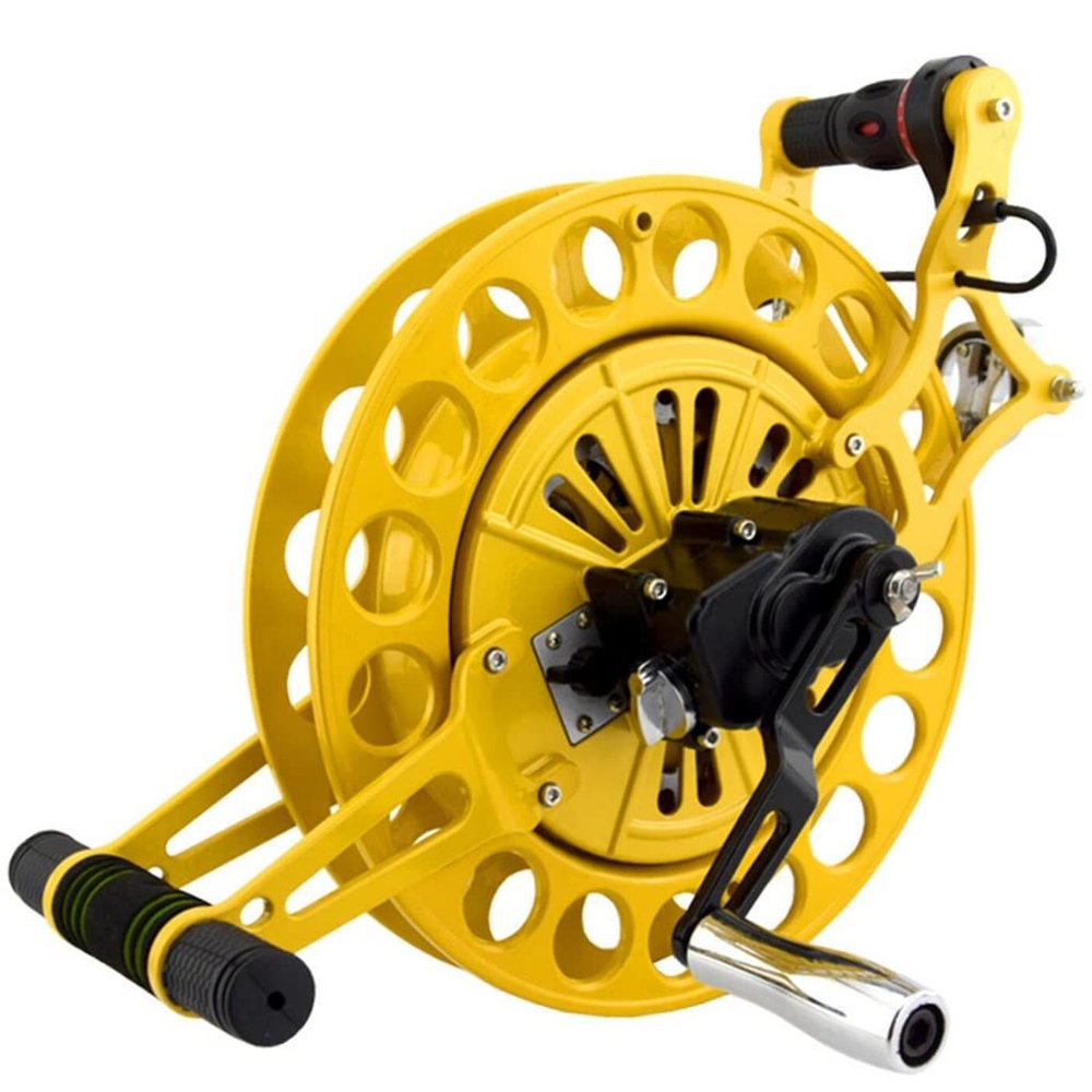 4-Speed Gear Wheel, Disc Brake Anti-Reverse Wheel, Help Fly Large Kite Power Strap Wheel, Suitable for Medium and Large Kite Flying Accessories(Yellow)