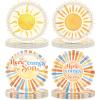 100Pcs Here Comes the Son Baby Shower Decorations for Boy Disposable Tableware Set Boho Sun 1st Birthday Paper Plates Boho Sunshine Hippie Party Plates for Sunshine Baby Shower Party Supplies view 1