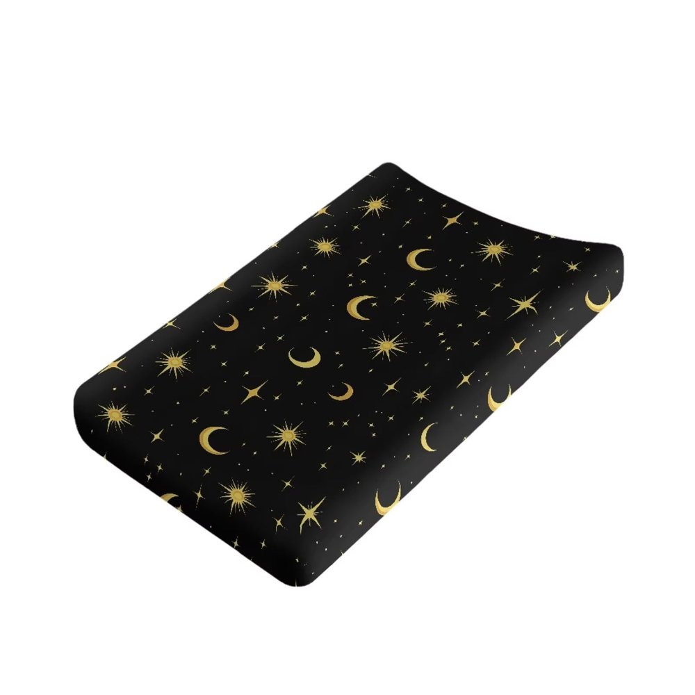 HUISEFOR Sun and Moon Changing Pad Cover for Baby Soft Diaper Change Table Covers Easy to Install Baby Nursery Diaper Changing Pad Sheets