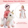 FUNLIO Unicorn Bouncy Horse, Rainbow Fairy Bouncy Animal for Toddlers 18 Months to 5 Years, Inflatable Bounce Horse with Air Pump, Removable Cover & Washing Machine Safe, CPC & CE Certified view 4