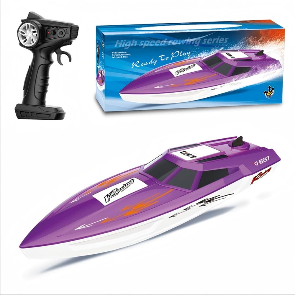 SkyPlayoRC RC Boat for Adults 2.4GHz Electric Remote Control High-Speed Dual Motor Speedboat Model for Lakes and Pools