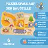 HABA Construction Site Gripping Puzzle - First Wooden Puzzle with Big Buttons - Recognize Excavator & Shovel - for Children from 12 Months - 2012171001 view 3