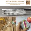 2 Pack 12-inch Straw Cleaner Brush, Reusable Metal Handles Straw Cleaner for 40/30/20 oz Stanley Mugs, 12mm Wide Cleaning Brush Suitable for Baby Bottles, Stainless Straw, Glass, Water Bottles view 3