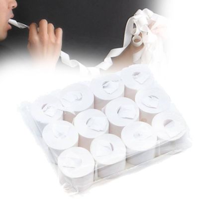 12Pcs Mouth Coils Paper Gimmick for Stage Tricks and Party Performances, Fun Vomit Paper Props for Street Shows School Events, Accessories Magic (White)