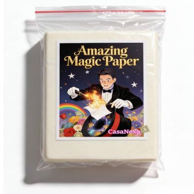 CasaNexa 50pcs Magic Paper, Very Fast Wish Papers, Quick Disappeared Dazzling Effect Stage Props for Magicians (1010cm)