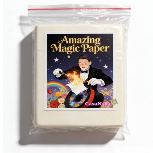 CasaNexa 50pcs Magic Paper, Very Fast Wish Papers, Quick Disappeared Dazzling Effect Stage Props for Magicians (1010cm)