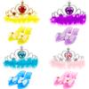 8 Pcs Princess Dress Up Set Includ 4 Pairs Heels Shoes 4 Crown for Little Girls Princess Role Play Toddler Pretend Birthday Gifts Princess Party Favor view 1