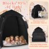Blackout Tent for Pack and Play - Pack N Play Blackout Cover - 1-Click Setup Portable Sleep Pod with Monitor Pouch & 2 Fan Pouch, Black Out Tent Blocks 95% Light view 3