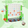 HAPPYMATY Giant 4 in A Row Game, Height Adjust Jumbo Yard Game Set for Kids & Adults with Mesh Catching Bag, Golf, Basketball Hoop & Ring Toss, 4-to-Score Connect Games for Indoor/Outdoor Fun view 2