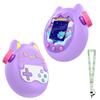 Case for Tamagotchi Paradise with Lanyard  Cute Cartoon Silicone Protective Cover for Kids, Soft & Shockproof Shell for Tamagotchi Virtual Pet Keychain, Anti-Drop Holder Accessory (Purple) view 1
