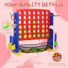 HAPPYMATY Giant 4 in A Row Game, Height Adjust Jumbo Yard Game Set for Kids & Adults with Mesh Catching Bag, Golf, Basketball Hoop & Ring Toss, 4-to-Score Connect Games for Indoor/Outdoor Fun view 2