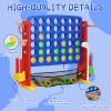 HAPPYMATY Giant 4 in A Row Game, Height Adjust Jumbo Yard Game Set for Kids & Adults with Mesh Catching Bag, Golf, Basketball Hoop & Ring Toss, 4-to-Score Connect Games for Indoor/Outdoor Fun view 2