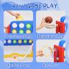 HAPPYMATY Giant 4 in A Row Game, Height Adjust Jumbo Yard Game Set for Kids & Adults with Mesh Catching Bag, Golf, Basketball Hoop & Ring Toss, 4-to-Score Connect Games for Indoor/Outdoor Fun view 3
