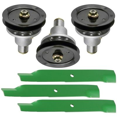 #US Replacement Parts Deck Spindle Pulley & Blade for Exmark Turf for Ranger Tracer FMD524 604 for Lazer Z AS (diep#1725-21745)