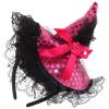 YARNOW Halloween Witch Hat Headband for Party Costume Dress Up, Rose Bow Design, 9.84 Inch, Rosy view 1
