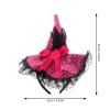 YARNOW Halloween Witch Hat Headband for Party Costume Dress Up, Rose Bow Design, 9.84 Inch, Rosy view 2