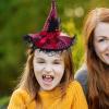YARNOW Halloween Witch Hat Headband for Party Costume Dress Up, Rose Bow Design, 9.84 Inch, Rosy view 3