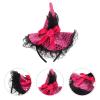 YARNOW Halloween Witch Hat Headband for Party Costume Dress Up, Rose Bow Design, 9.84 Inch, Rosy view 4