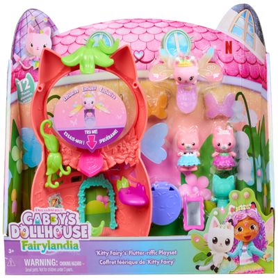 Gabby and the Magic House Gabby Dollhouse Fairylandia Magic Fairy Playset with 12 Elements Collectible Figure Ring Cartoon Coin for Dollhouse Children's Toy Age 3+