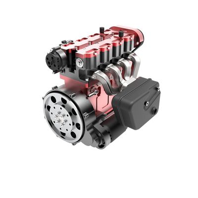 ENGINEDIY GS-L4 Engine Model Kit withTurbocharger, 36CC DOHC Inline 4-Cylinder Four-Stroke Electric Engine Model That Works for Adults, RTR