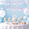 2 Pack One Silly Goose Birthday Decor Girl with Banner and String,Bow Silly Goose Decor Farm Animal Party Supplies for Baby Shower, First Birthday Decorations for Girl (Pink) view 3