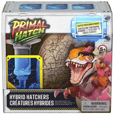 Primal Hatch - Secret Hatch Hybrid Dino - Hatching Dinosaur Egg - Collectable Hybrid Dinosaur Figure - 2 Accessories Included - Kids Toy Age 5+ - Random Model