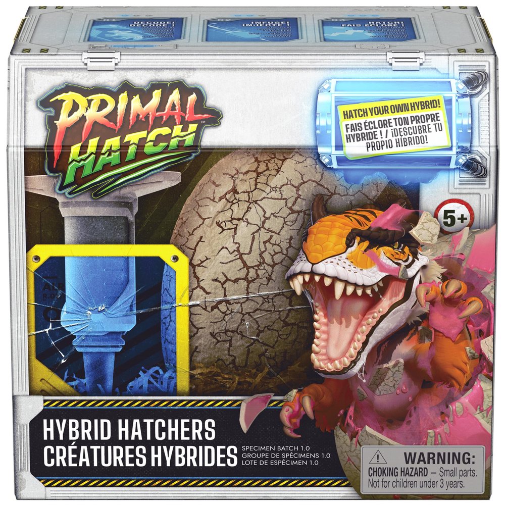 Primal Hatch - Secret Hatch Hybrid Dino - Hatching Dinosaur Egg - Collectable Hybrid Dinosaur Figure - 2 Accessories Included - Kids Toy Age 5+ - Random Model