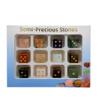 12PCS a Set Natural Crystal Gemstone Dice Set, Multi-Color Semi-Precious Stone Gaming Dice with Gold Pips Home Decor view 2