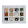 12PCS a Set Natural Crystal Gemstone Dice Set, Multi-Color Semi-Precious Stone Gaming Dice with Gold Pips Home Decor view 4