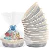 10 Pack Small Woven Basket with Gift Bags and Ribbons, Rectangle Storage Basket Set, Natural Cotton Rope Woven Baskets, Gift Basket for Baby Nursery, Toy Baskets, Bathroom Organization Bin view 1