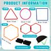 Norcoin 4 Set Hopscotch Ring Game with Connectors Obstacle Course Outdoor Indoor for Kids Fun Squares Round Triangular Hexagonal Agility Training Rings Playground for Girls Boys view 2