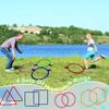 Norcoin 4 Set Hopscotch Ring Game with Connectors Obstacle Course Outdoor Indoor for Kids Fun Squares Round Triangular Hexagonal Agility Training Rings Playground for Girls Boys view 3
