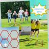 Norcoin 4 Set Hopscotch Ring Game with Connectors Obstacle Course Outdoor Indoor for Kids Fun Squares Round Triangular Hexagonal Agility Training Rings Playground for Girls Boys view 4