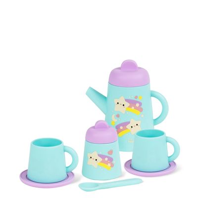 Tiger Tribe Silicone Tea Set for Kids - 9pc Starlight Party Pretend Playset, BPA-Free, Safe for Toddlers, Indoor Outdoor Activities, Ages 1+