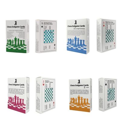 4 Pack Mix - Chess Endgame Strategy Cards: 4x52 Playing Cards with Classic Tactics for Training and Coaching, Fun and Educational, for Students, Beginners and Coaches