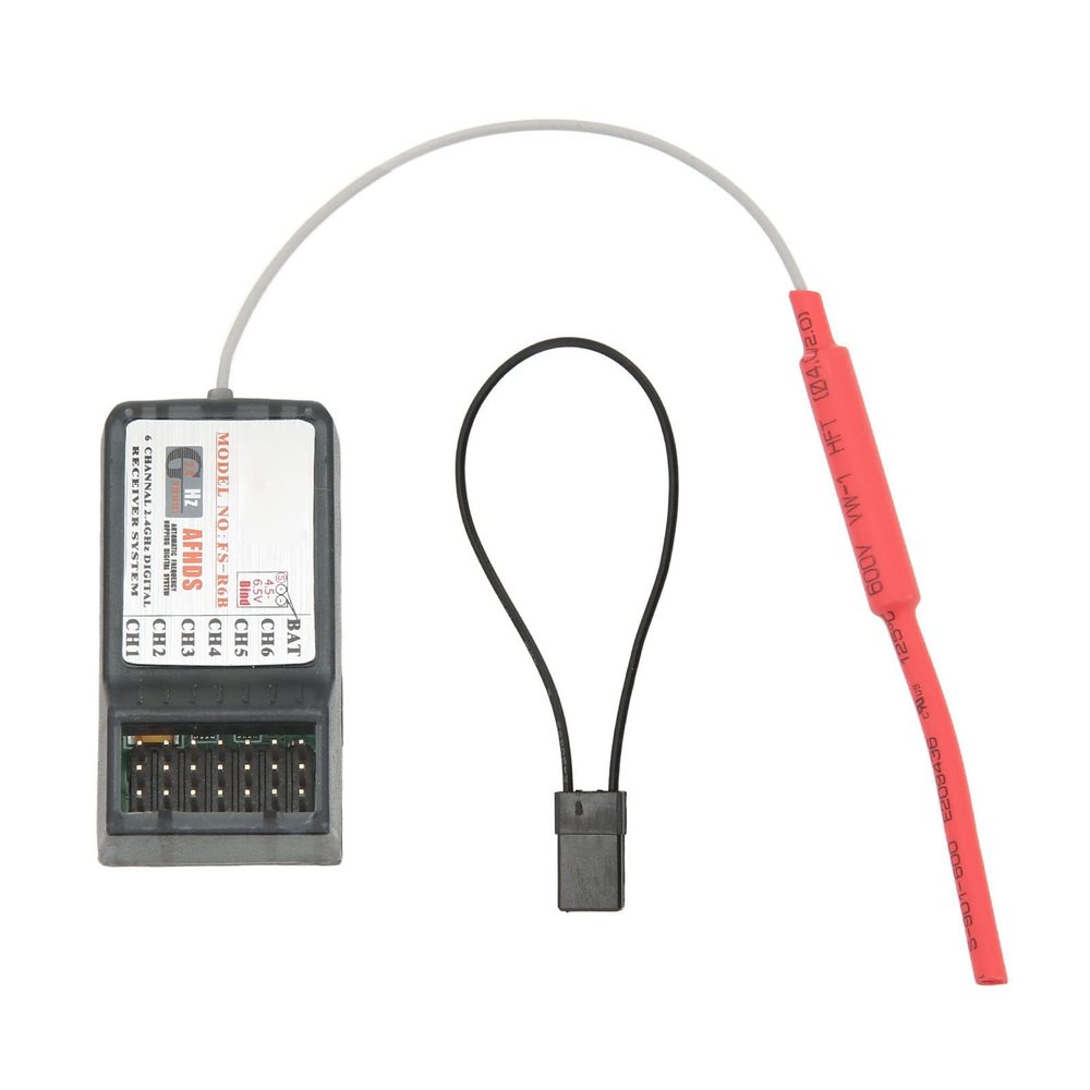 equlup FS R6B RC Receiver, 2.4G 6 Channels 4.5W 6V DC 1024 RF RC Receiver for Flysky I6 I10 TH9X FS CT6B T6 Aircraft Helicopter Transmitter Replacement