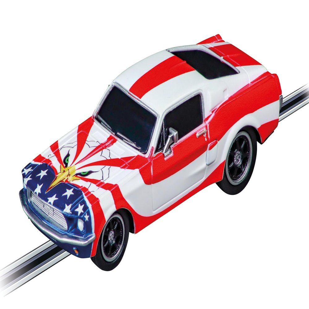 Carrera 64289 Ford Mustang 67 Stars 'n Stripes 1:43 Scale Analog Slot Car Racing Vehicle GO Slot Car Toy Race Track Sets