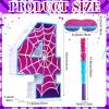 16 Inch Number 4 Spider Pinata for 4th Birthday Party Decorations Purple Pink Spider Party Favors, Spider Pinata with Stick Blindfold Confetti for 4th Birthday Party Supplies, Fiesta, Anniversary view 2