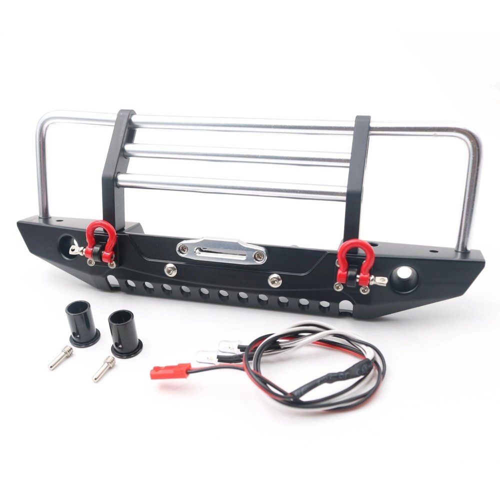 BOQEXSS for Traxxas for Redcat for TRX4 for Scout II Gen8 1/10 Alloy Front Bumper with Lights RC for Racing Crawler Car Rc Bumpers