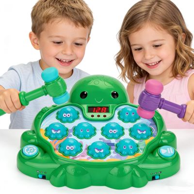 Veoasis Interactive Hammering Mole Toys for Ages 2-4,Educational Toddlers Toys for 2 3 4 5 6 Year Old Boys Girls, Green, Digital Display, Silent Mode,Multiple Difficulty Levels Fun Birthday Gifts