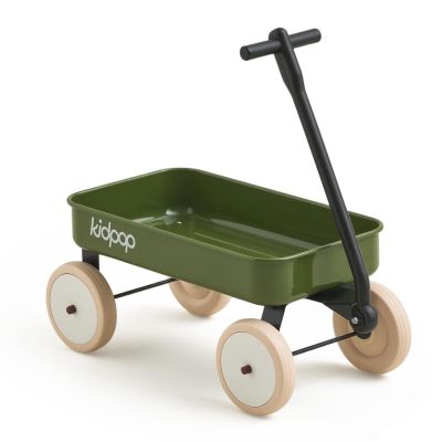 Kidpop Pula-Mini First Wagon for Toddlers, 4-Wheel Baby Pull Toy Cart for Kids Ages 1-3, Indoor & Outdoor Push Walker Toy, Ideal 1 Year Old Birthday Gifts (Green)