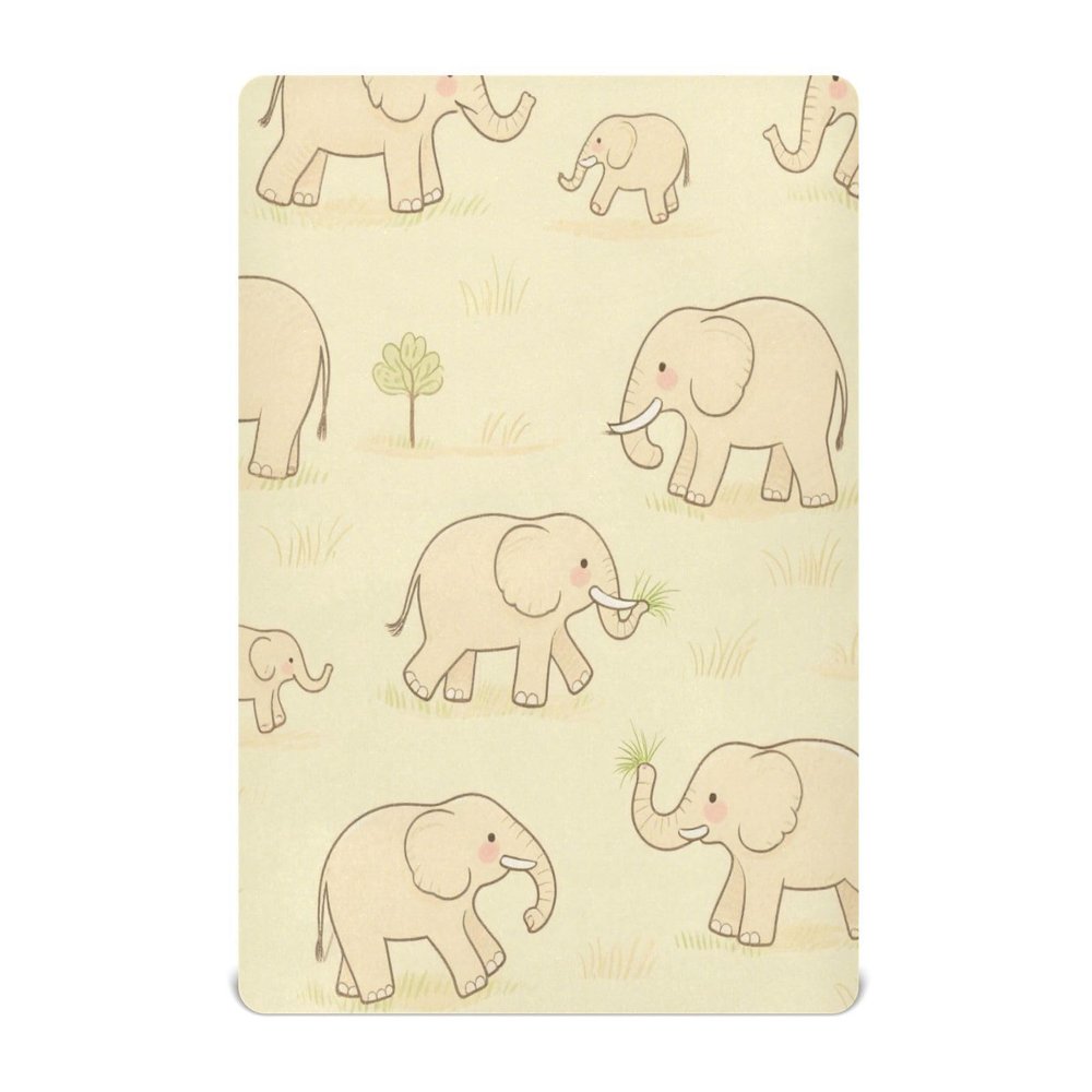Animal Elephant Yellow Crib Fitted Sheets Bedding for Girl 52''x28'' sabanas para cunas de ni?o
