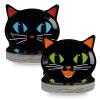 100Pcs Button Eyes Paper Plates 9 Inch Heavy Duty Horror Movie Black Cat Disposable Dessert Plates Fantasy Keyhole Dinner Serving Trays for Girls Boys Halloween Samhain Party Decorations Supplies view 1