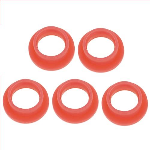5pcs Nitro Engine Rear Exhaust Manifold Round Gasket Seal for 1/8 1/10 Scale RC Car(Red)
