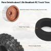1.3 Beadlock Wheels and Tires, daitoku 1.3" RC Car Tires Aluminum Wheels Rims for TRX4M SCX24 1/18 1/24 RC Crawler view 2
