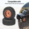 1.3 Beadlock Wheels and Tires, daitoku 1.3" RC Car Tires Aluminum Wheels Rims for TRX4M SCX24 1/18 1/24 RC Crawler view 3