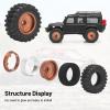 1.3 Beadlock Wheels and Tires, daitoku 1.3" RC Car Tires Aluminum Wheels Rims for TRX4M SCX24 1/18 1/24 RC Crawler view 4