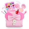 Kids Non Toxic Makeup Sets for Girls Age 3 4 5 6 7 8 9 10 Year Old, Birthday Christmas Valentines Gifts for Girls, Personalized Purse with Toddler Play Pretend Make Up Kit - P view 1